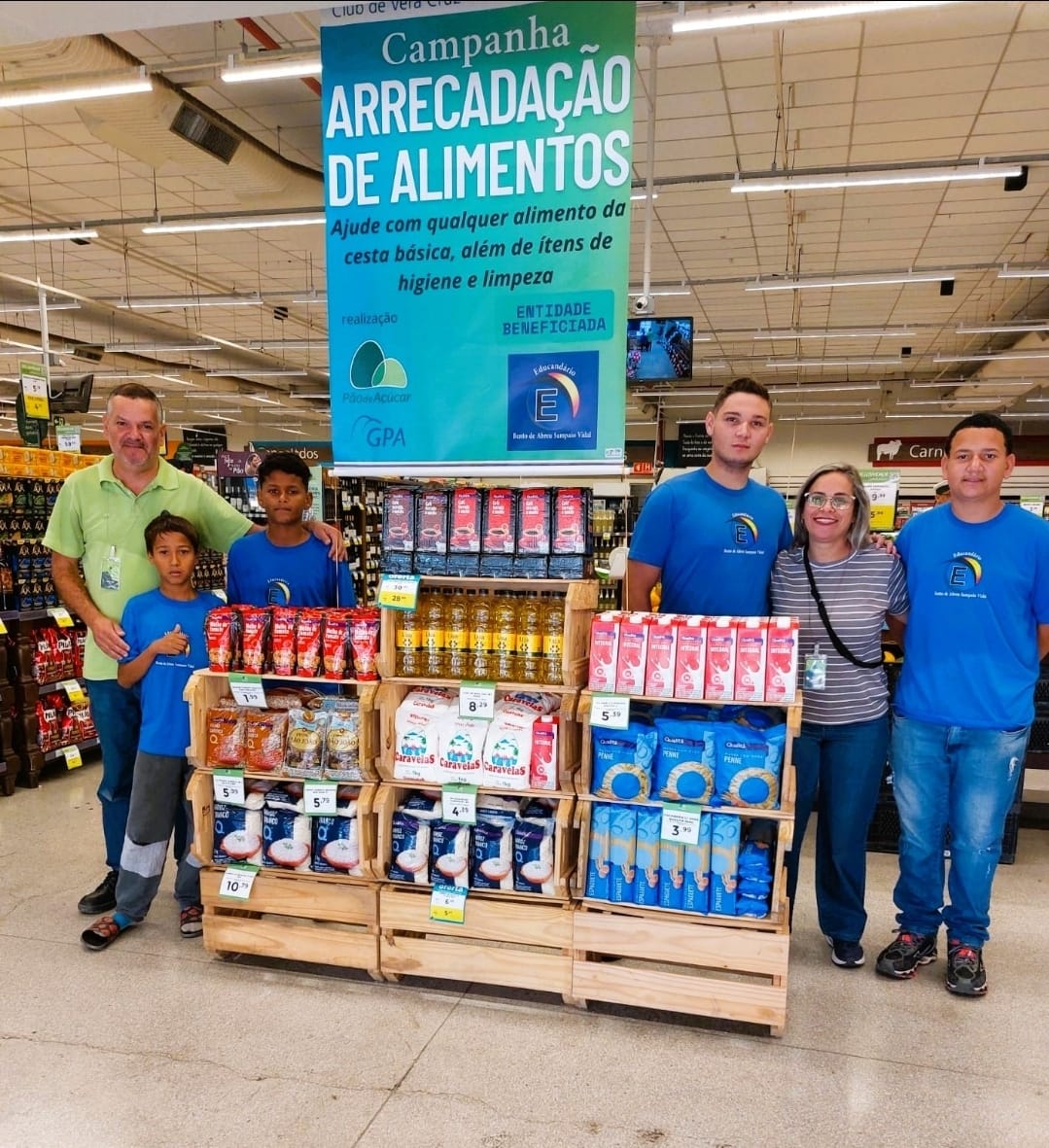 Carrinho Solidário do Rotary. Nova campanha supera 200 quilos de mantimentos para o Educandário, que atende 123 crianças e 80 famílias carentes