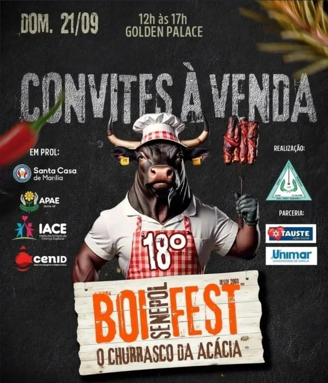 É neste domingo: 18º Boi Fest terá parte da renda destinada à reforma da e ampliação do Bloco Pediátrico da Santa Casa de Marília. Veja aqui como participar