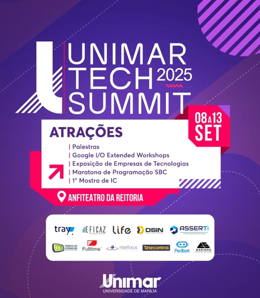 Unimar realiza o Tech Summit 2025, maior encontro de tecnologia e inovação do interior paulista de 8 a 13 agora. Se inscreva por aqui e participe. Veja programação