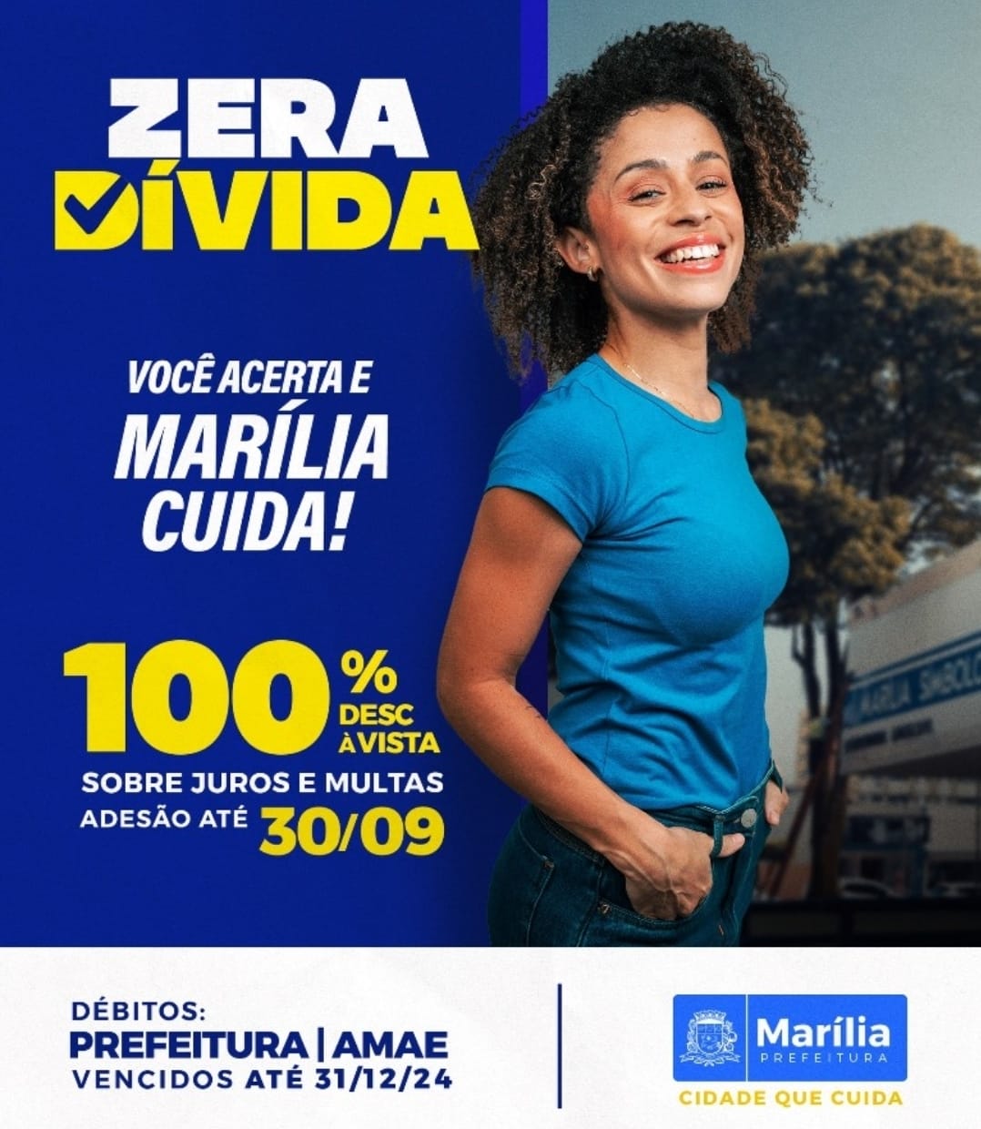 ZERA DÍVIDA: programa de regularização de débitos em Marília entra nos últimos dias de adesão. Até dia 30 agora. Até 100% sobre os juros e multas. Veja aqui como participar