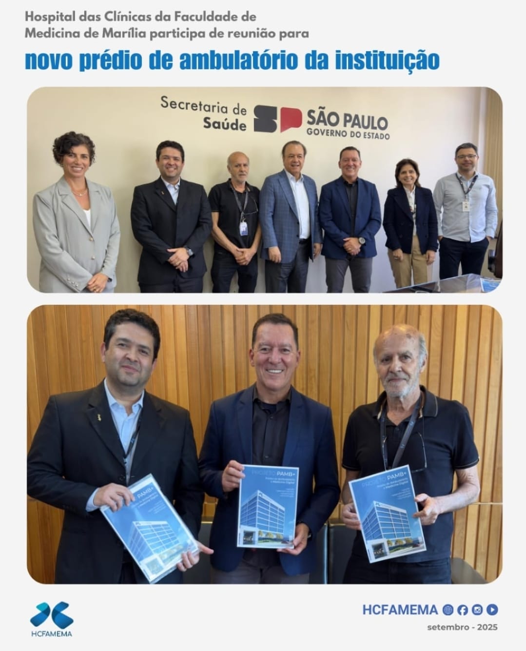 HCFAMEMA participa de reunião com Secretário de Estado da Saúde para planejamento do novo Prédio de Ambulatório e Medicina Digital da instituição