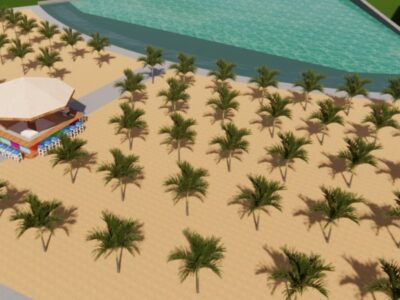 Eco Thermas Tupã faz o interior virar praia com piscina de ondas e 70 coqueiros. Com tecnologia de ponta e cenário de praia tropical, a experiência do litoral estará bem perto de Marília