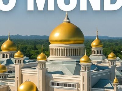 Com 200 mil m², 1.788 quartos, 257 banheiros, garagem para 110 veículos e salão para 5 mil pessoas, o palácio Istana Nurul Iman é a maior mansão do mundo e símbolo máximo do poder do sultão de Brunei