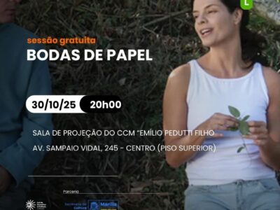 Cultura exibe filme “Bodas de Papel” em sessão gratuita nesta quinta-feira em Marília. Um história de amor e destino em um cidade que corre o risco de desaparecer nas águas. Saiba mais