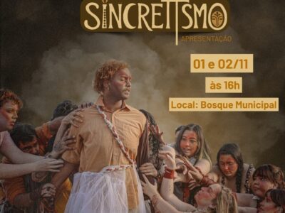 Bosque Municipal recebe espetáculo teatral “Sincretismo”. Espetáculo nasce do coletivo, encontro entre corpos, vozes, desejos e memórias. Confira data e horário da apresentação