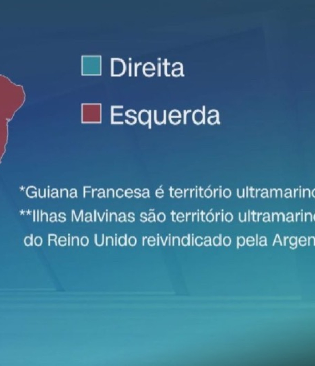 Direita x Esquerda: Mapa mostra distribuição de governos na América do Sul