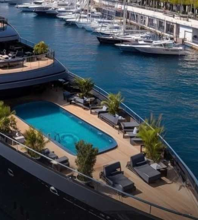 Entre o glamour e o absurdo: Um verdadeiro palácio flutuante rouba a cena em Mônaco, com luxo digno da realeza e até cinema a bordo