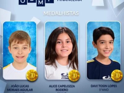 Alunos do Colégio Cristo Rei de Marília conquistam medalhas de ouro, prata, pronze e menção honrosa na Olimpíada Brasileira de Matemática Financeira (OBMF). Conheça os ganhadores