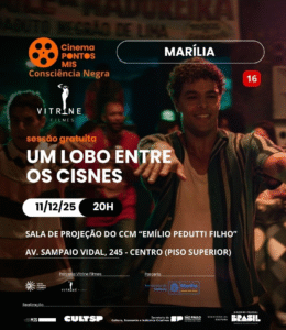 Cinema Pontos MIS apresenta em Marília hoje: UM LOBO ENTRE OS CISNES. Um drama biográfico poderoso sobre talento, disciplina e superação do maior bailarino brasileiro que rompeu paradigmas