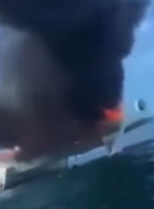 Catamarã pega fogo, e brasileiros saltam no mar com tubarões para se salvar; VEJA VÍDEO