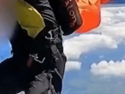 DESESPERO NAS ALTURAS: Paraquedas reserva é acionado por engano e paraquedista fica preso na asa do avião; ASSISTA VÍDEO
