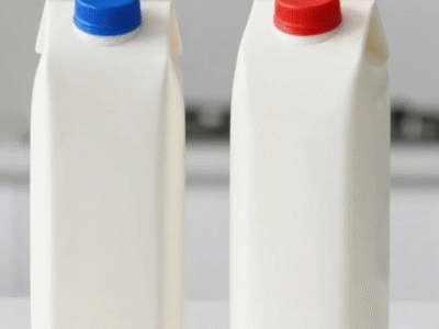 Poucos sabem por que as embalagens de leite têm tampa azul ou vermelha