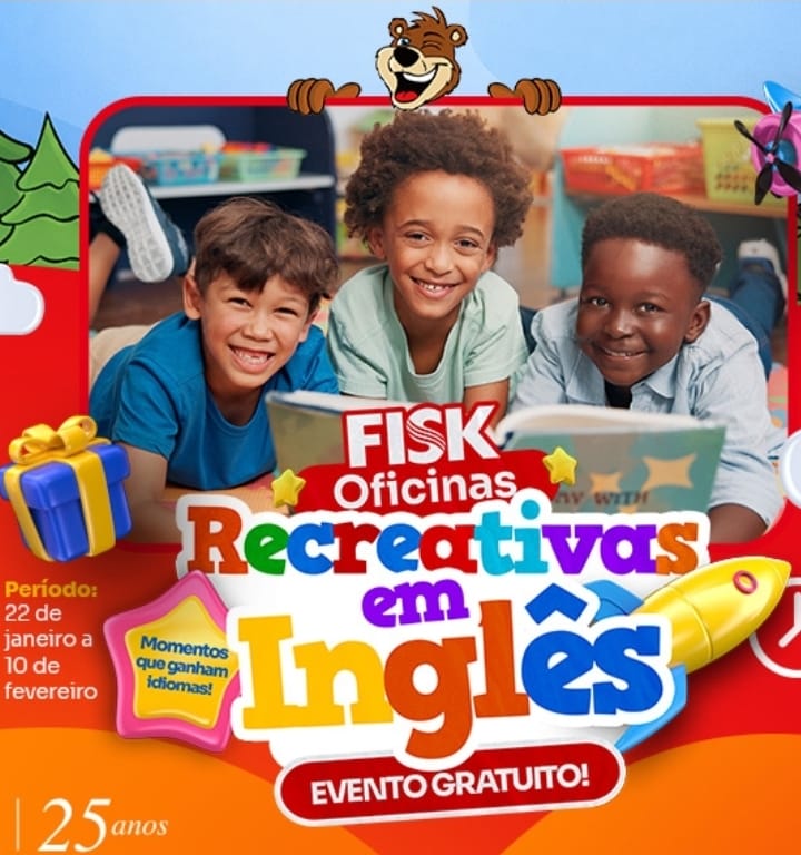Marília Shopping e Fisk Marília promovem Oficinas Recreativas de inglês e oferecem várias atividades lúdicas e educativas para crianças. Confira!