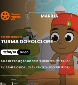 Cinema Pontos MIS promove sessão especial infantil com exibição de “Turma do Folclore”. Atividade gratuita acontece nesta quinta-feira (22), na Sala de Projeção do CCM