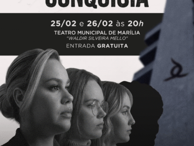 Espetáculo “Conquísia” estreia no Teatro Municipal com entrada gratuita hoje, dia 25, e amanhã, 26. Peça aborda distopia e relações de poder. Confira!