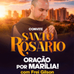 4 de Abril: Marília vai transmitir Santo Rosário com Frei Gilson na Sampaio Vidal na abertura dos 97 anos do município. A partir das 4h00 da manhã, com grande telão em frente ao Paço Municipal