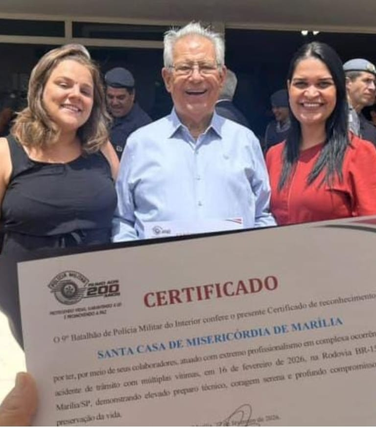 Santa Casa de Marília recebe homenagem por participação na ‘força-tarefa’ de atendimento às vítimas do acidente da BR-153. Respostas rápidas, técnicas humanas foram destacadas