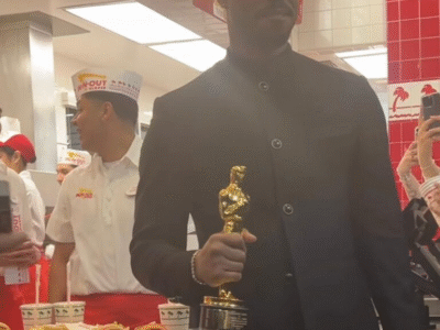 DO OSCAR AO FAST-FOOD: Ganhador do Oscar comemora prêmio em lanchonete; VEJA VÍDEO