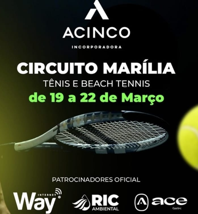 RIC Ambiental apoia Circuito Marília de Tênis e Beach Tennis 2026 e incentiva prática esportiva. Compromisso com iniciativas que promovem bem-estar, integração social e valorização da comunidade local. Participe