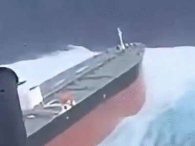 IMPRESSIONANTE: Imagens mostram petroleiro enfrentando ondas gigantescas; VEJA VÍDEO