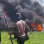 URGENTE: Indígenas incendeiam caveiras diante do Congresso Nacional em ato do Acampamento Terra Livre; VEJA VÍDEO