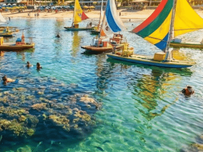 Eleita 11 vezes a melhor praia do Brasil, esse paraíso no Nordeste encanta com maré baixa e vida marinha colorida