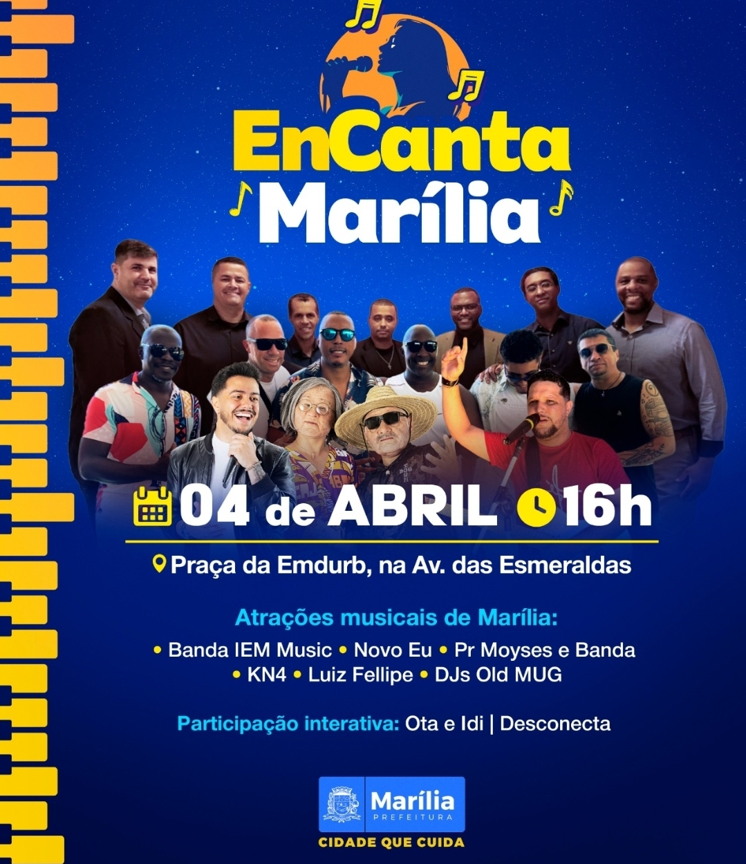 No momento, você está visualizando Marília, 97 anos: Projeto EnCanta acontece na Praça da Emdurb no sábado à tarde. As apresentações vão do gospel ao pagode. Veja programação completa