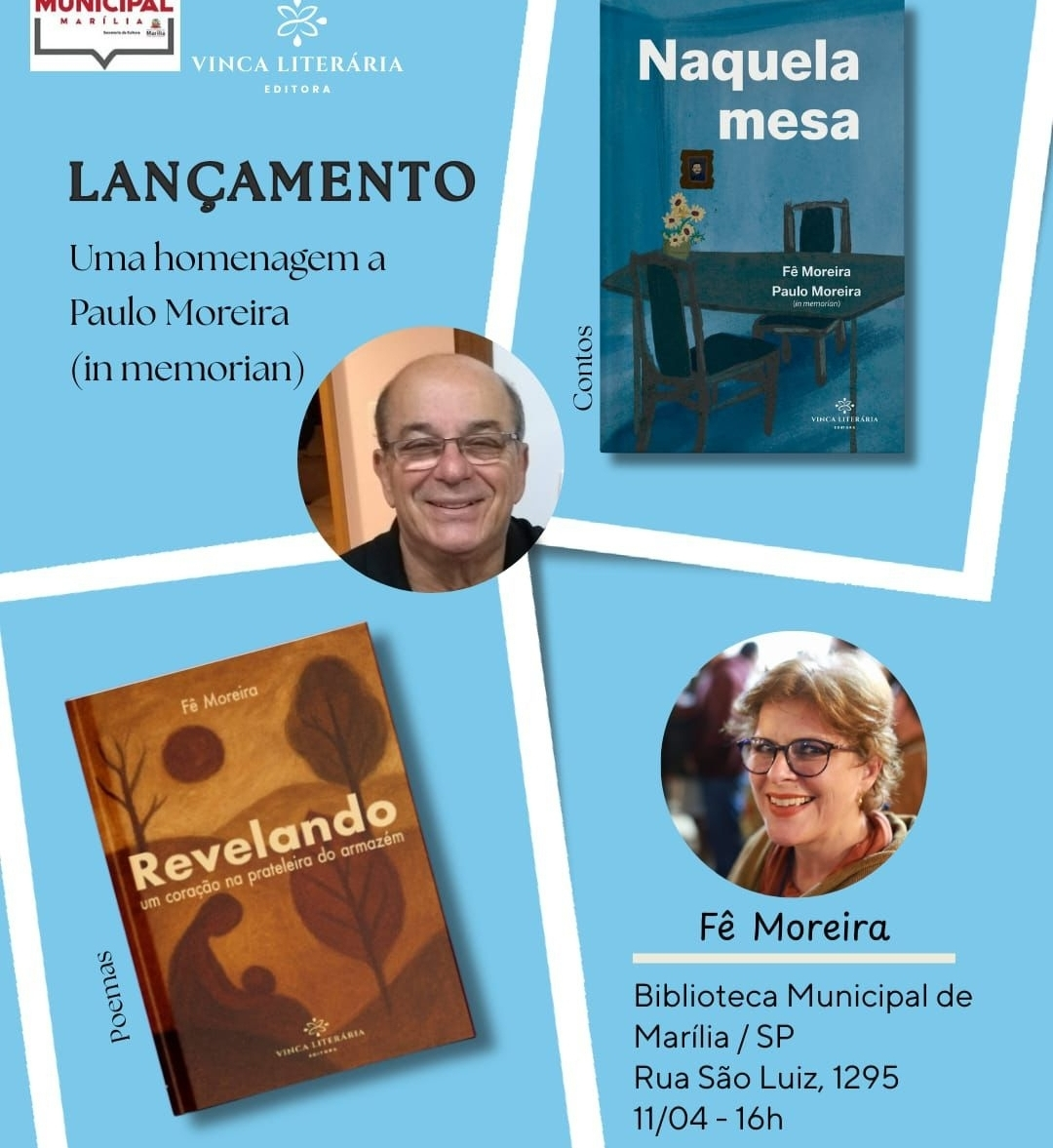 No momento, você está visualizando Biblioteca Municipal recebe lançamento de obras de Fê Moreira em homenagem ao consagrado cardiologista mariliense Paulo Moreira. Entrada gratuita. Veja tudo