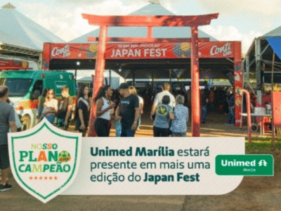 Japan Fest 2026 movimenta Marília com cultura, tradição e lazer para toda a família. Unimed Marília participa do evento com estande interativo e convida a comunidade para viver essa experiência