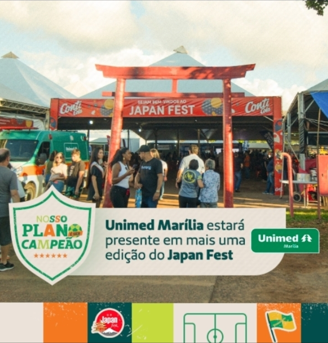 No momento, você está visualizando Japan Fest 2026 movimenta Marília com cultura, tradição e lazer para toda a família. Unimed Marília participa do evento com estande interativo e convida a comunidade para viver essa experiência