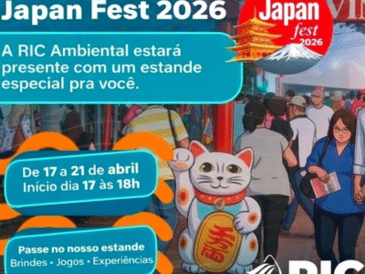 Concorra a sorteios para clientes e participe de ações interativas no estande da RIC Ambiental durante o Japan Fest 2026, maior festa da colônia japonesa do interior paulista