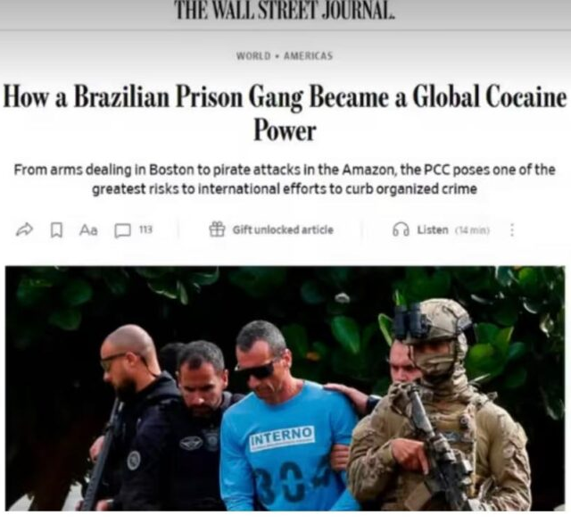 No momento, você está visualizando Jornal americano retrata PCC como ‘potencia global da cocaína’ e acende um alerta