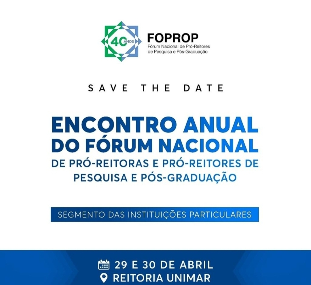 No momento, você está visualizando Unimar sedia hoje e amanhã o Encontro Anual do FOPROP 2026: pesquisa, inovação e pós-graduação em um debate nacional a partir das 9h30. Participe