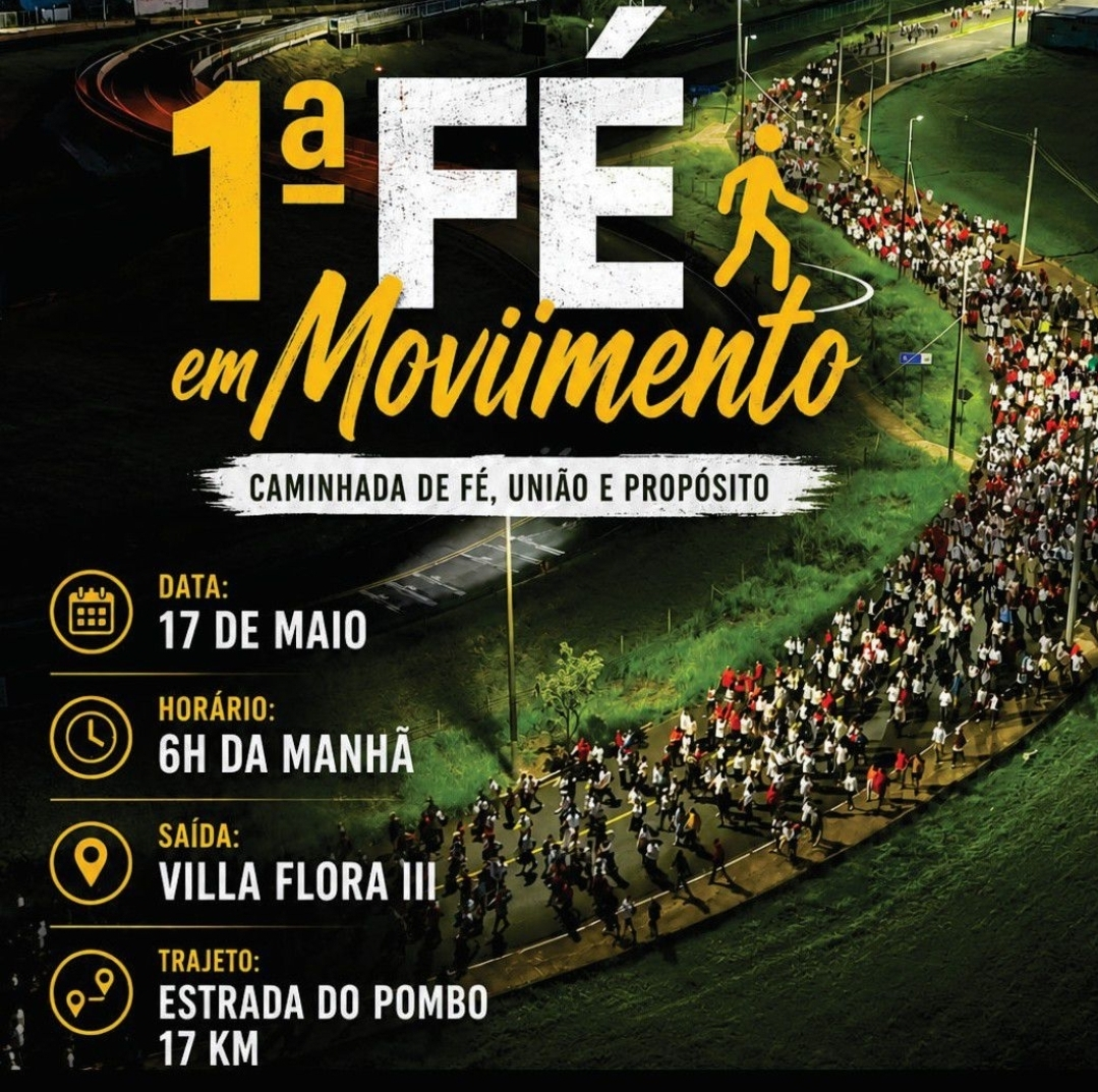 No momento, você está visualizando 1ª Caminhada “Fé em Movimento” vai ser realizada em Marília. Evento gratuito une esporte, turismo religioso e espiritualidade em percurso de 17 km