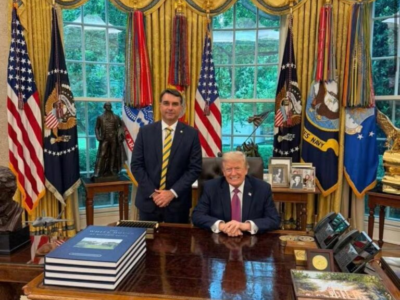Os bastidores do encontro entre Flávio Bolsonaro e Trump