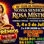 10ª Festa da Padroeira Nossa Senhora Rosa Mística acontece de sexta a domingo agora com festival de prêmios. Confira vídeo!