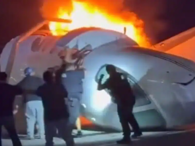 Queda de avião em rodovia termina com vítima fatal e imagens impressionam