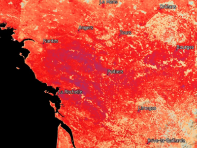 Imagem de satélite revela temperaturas acima de impressionantes 50°C durante onda de calor na França e na Espanha; VEJA IMAGENS