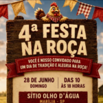 4ª Festa na Roça acontece neste domingo, 28 de junho. Cultura, lazer e gastronomia no campo. Com quitutes artesanais, “Rua do Artesanato” e muito mais