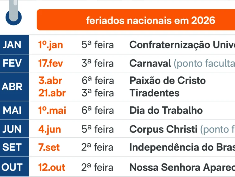 No momento, você está visualizando Ainda dá tempo de descansar: veja os feriados nacionais que restam em 2026