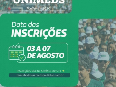 Caminhada Unimed 2026 abre inscrições e convida comunidade para tradicional evento de promoção à saúde. Veja tudo por aqui