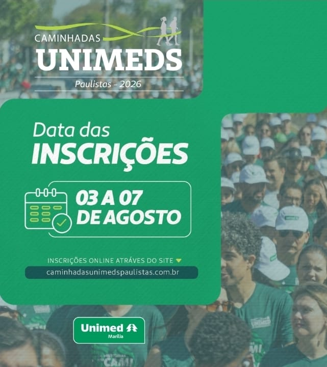 No momento, você está visualizando Caminhada Unimed 2026 abre inscrições e convida comunidade para tradicional evento de promoção à saúde. Veja tudo por aqui