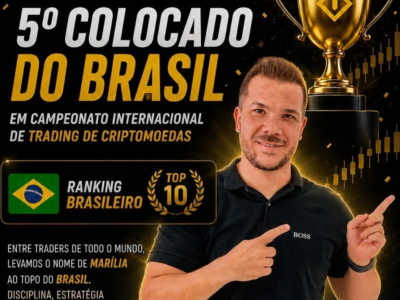 Mariliense Rodrigo Brito conquista 5º lugar do Brasil em campeonato internacional de trading de criptomoedas. Confira importante conquista