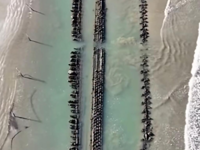 Maré baixa revela imagens impressionantes de veleiro centenário em Santos; VEJA VÍDEO