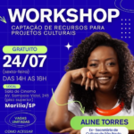 Projetos culturais: Marília recebe workshop gratuito sobre captação de recursos. Com Aline Torres, referência nacional em gestão cultural e políticas públicas