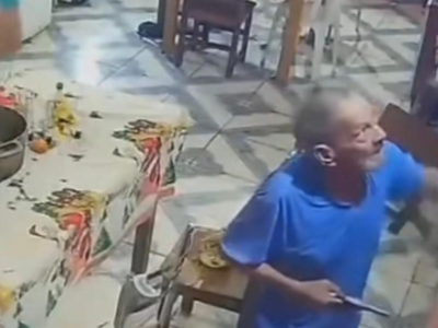 DEU RUIM: Idoso de 74 anos reage ao perceber criminosos invadirem sua residência e bota indivíduos para correr ‘debaixo de bala’; VEJA VÍDEO
