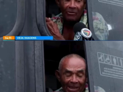 Repórter é pego de surpresa com desabafo inusitado de idoso dentro de ônibus preso em engarrafamento; VEJA VÍDEO