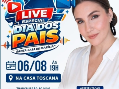 Live Especial com homenagem ao Dia dos Pais, McDia Feliz e campanha de doações é promovida hoje pela Santa Casa de Marília. Transmissão pelos canais oficiais da instituição. Saiba tudo aqui