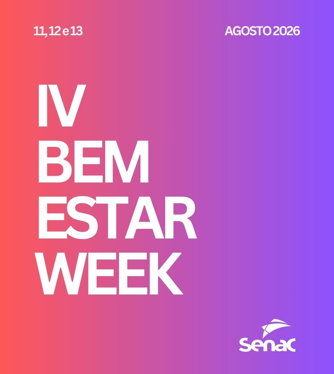 No momento, você está visualizando Senac Marília promove a IV Bem-estar Week com programação gratuita. Evento reúne especialistas para abordar tendências do mercado, inovação, cuidado humanizado e qualidade de vida