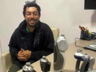 Luciano Hang surpreende e entrega prótese de R$ 80 mil a pedreiro que viralizou trabalhando sem perna; VEJA FOTOS
